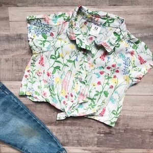 Carter’s Floral White Tie Buttoned Shirt